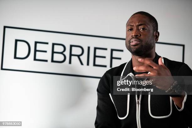 Dwyane Wade, a professional basketball player with the National Basketball Association's Miami Heat, speaks during a Bloomberg Businessweek Debrief...