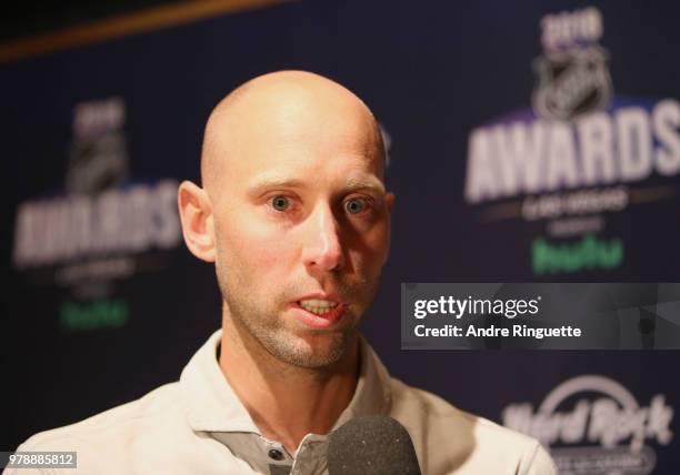 Craig Anderson of the Ottawa Senators speaks during media availability at the Hard Rock Hotel & Casino on June 19, 2018 in Las Vegas, Nevada.