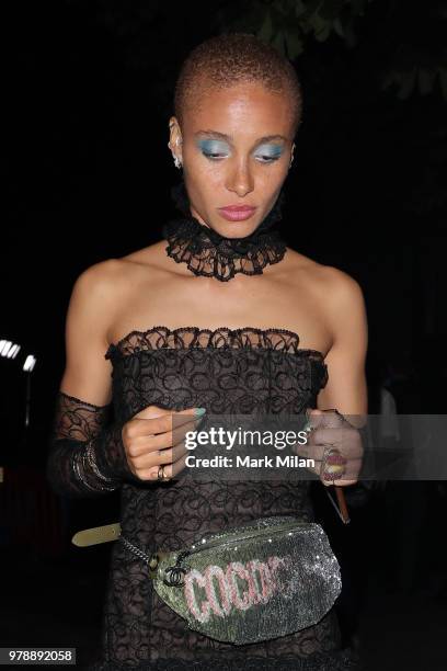 Adwoa Aboah attending the Serpentine Gallery and Chanel Summer Party 2018 on June 19, 2018 in London, England.