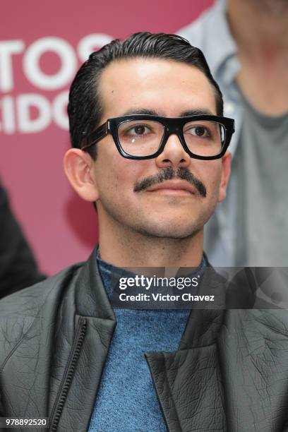 Film director Manolo Caro attends a press conference to promote the film "Perfectos Desconocidos" at Condesa DF Hotel on June 19, 2018 in Mexico...