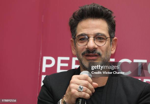 Miguel Rodarte attends a press conference to promote the film "Perfectos Desconocidos" at Condesa DF Hotel on June 19, 2018 in Mexico City, Mexico.