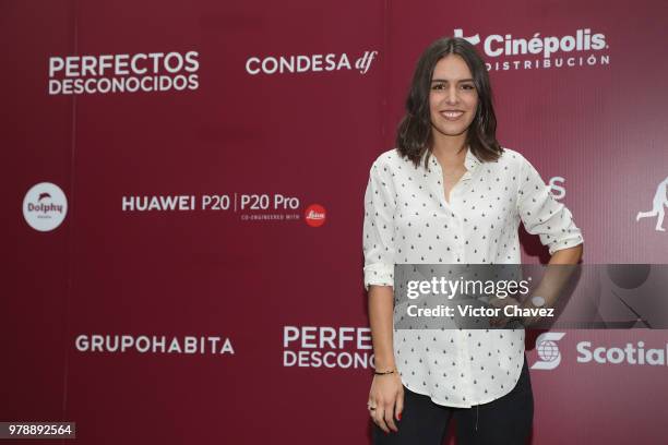 Camila Salas attends a press conference to promote the film "Perfectos Desconocidos" at Condesa DF Hotel on June 19, 2018 in Mexico City, Mexico.