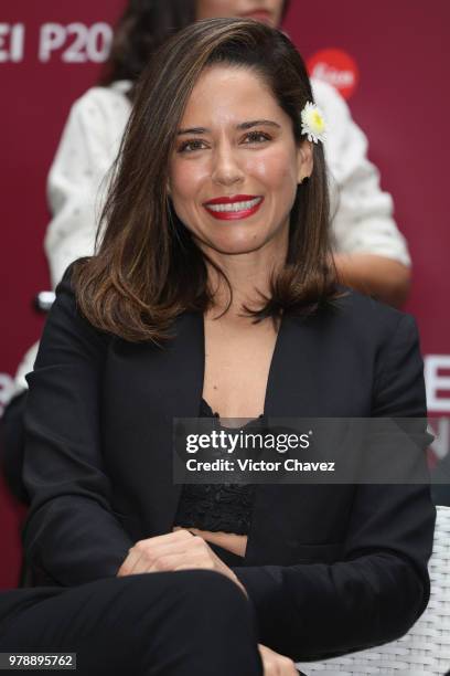 Ana Claudia Talancon attends a press conference to promote the film "Perfectos Desconocidos" at Condesa DF Hotel on June 19, 2018 in Mexico City,...