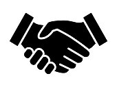 Business handshake / contract agreement flat icon for apps and websites