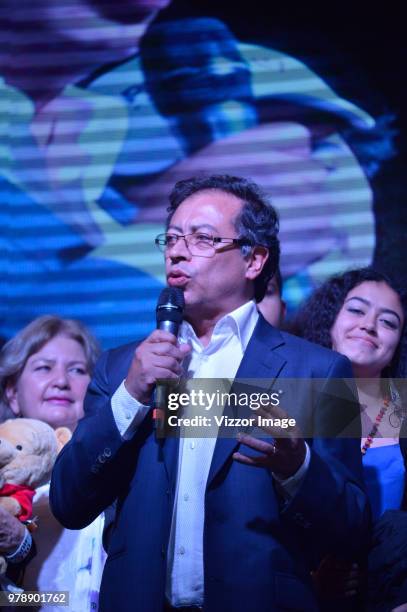 Gustavo Petro, presidential candidate for Coalicion Petro Presidente party, speaks after losing the presidential ballotage against Conservative Ivan...