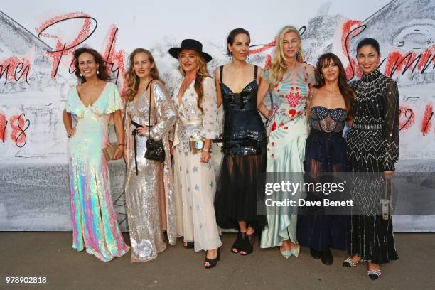 Andrea Dellal, Charlotte Dellal, Alice Temperley, Countess Nicole Brachetti Peretti ,Vanessa Arelle, guests and Caroline Issa attend the Serpentine...