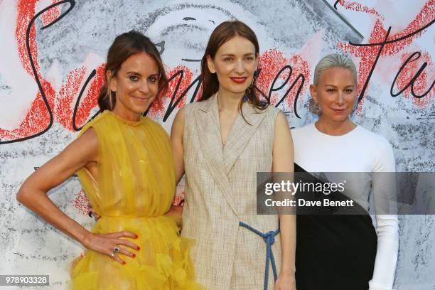 Alison Loehnis, Roksanda Ilincic and Jennifer Fisher attend the Serpentine Summper Party 2018 at The Serpentine Gallery on June 19, 2018 in London,...