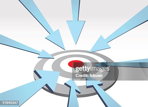 Point Source Target Arrows Point To Target High-Res Vector Graphic - Getty Images