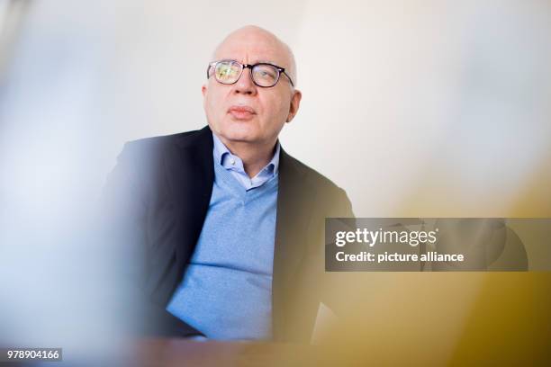 February 2018, Germany, Cologne: Michael Wolff, US-American author of the investigational book 'Fire and Fury' during an interview with the German...