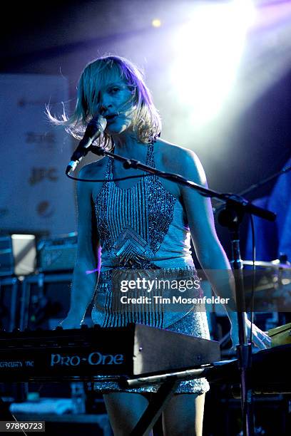 Emily Haines of Metric performs at Stubbs Bar-B-Q as part of Day Three of SXSW 2010 on March 19, 2010 in Austin, Texas.