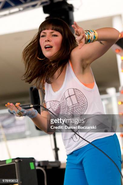 Alexis Krauss of Sleigh Bells performs at Carniville during the third day of SXSW on March 19, 2010 in Austin, Texas.