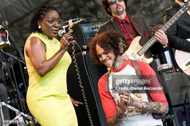 Sharon Jones of Sharon Jones & The Dap-Kings performs at SPIN's Stubb's event during the third day of SXSW on March 19, 2010 in Austin, Texas.