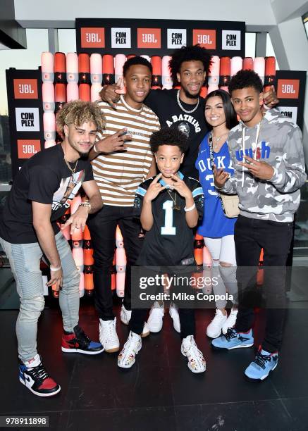 Duke standout and 2018 NBA Draft prospect Marvin Bagley III with his family at the JBL x MB3 Draft Party, an exclusive event hosted by JBL and...