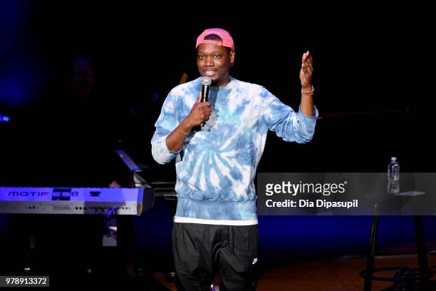 Michael Che performs onstage during Lincoln Center Corporate Fund's Stand Up & Sing for the Arts at Alice Tully Hall on June 19, 2018 in New York...
