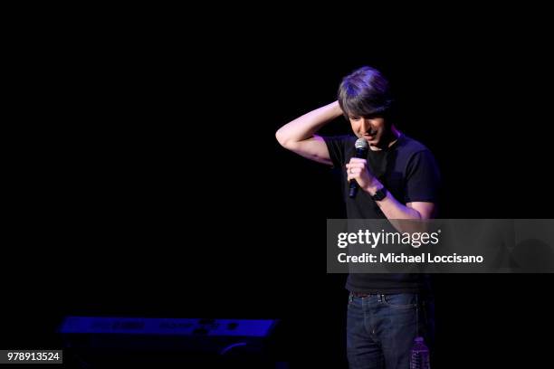 Comedian Demetri Martin performs onstage during Lincoln Center Corporate Fund's Stand Up & Sing for the Arts at Alice Tully Hall on June 19, 2018 in...