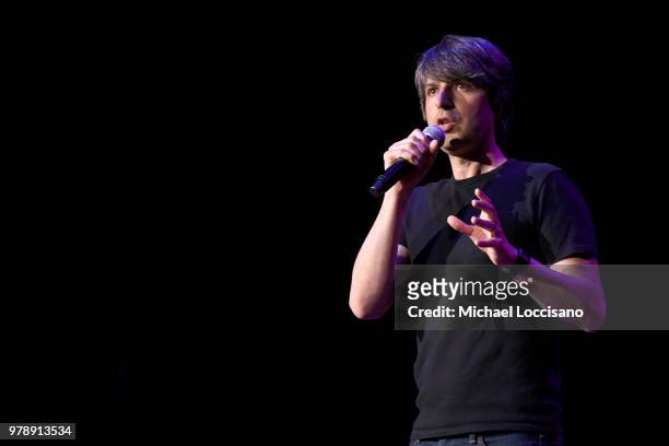 Comedian Demetri Martin performs onstage during Lincoln Center Corporate Fund's Stand Up & Sing for the Arts at Alice Tully Hall on June 19, 2018 in...