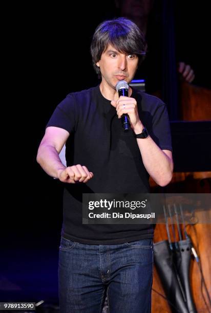 Comedian Demetri Martin performs onstage during Lincoln Center Corporate Fund's Stand Up & Sing for the Arts at Alice Tully Hall on June 19, 2018 in...