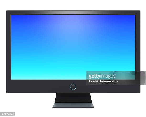 high definition tv or lcd monitor without shadows - lcd tv stock pictures, royalty-free photos & images
