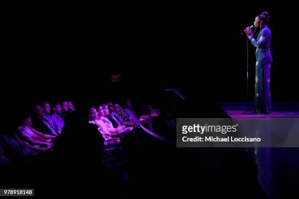 Patina Miller performs onstage during Lincoln Center Corporate Fund's Stand Up & Sing for the Arts at Alice Tully Hall on June 19, 2018 in New York...