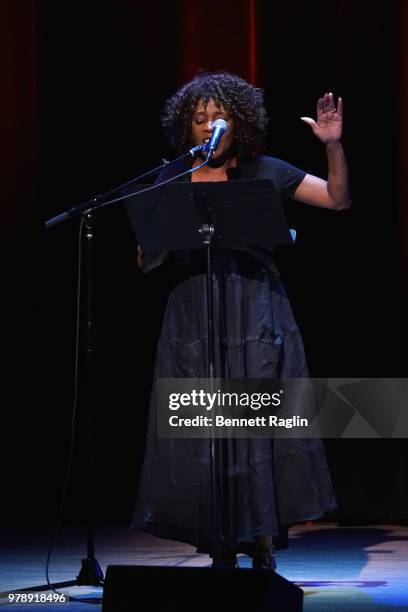 Actor Alfre Woodard performs onstage during Who We Are: A Chronicle Of Racism In America at Town Hall on June 19, 2018 in New York City.