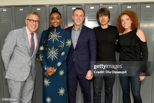 Russell Granet, Patina Miller, David Kramer, Demetri Martin, and Michelle Wolf attend Lincoln Center Corporate Fund's Stand Up & Sing for the Arts at...