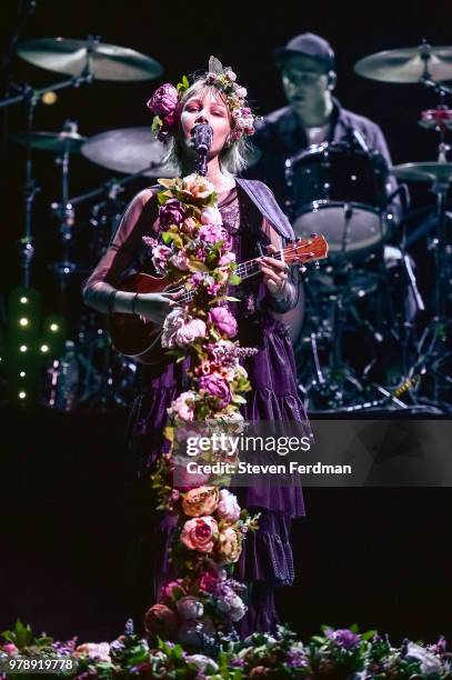 Grace VanderWaal performs live on stage during Imagine Dragons in concert at Madison Square Garden on June 19, 2018 in New York City.