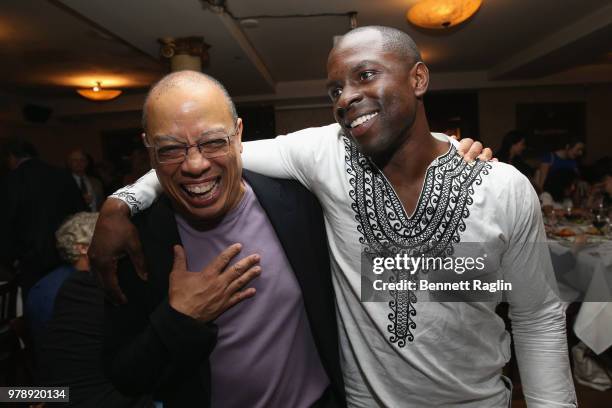 Deputy Legal Director Jeffery Robinson and actor Gbenga Akinnagbe attend the reception for Who We Are: A Chronicle Of Racism In America at Tony...