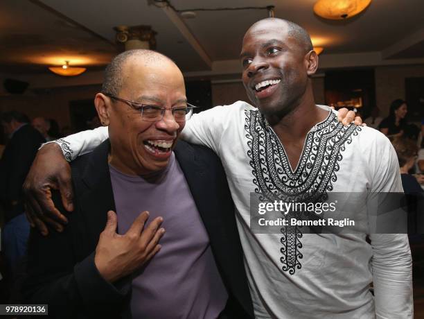 Deputy Legal Director Jeffery Robinson and actor Gbenga Akinnagbe attend the reception for Who We Are: A Chronicle Of Racism In America at Tony...