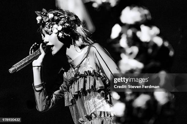 Grace VanderWaal performs live on stage during Imagine Dragons in concert at Madison Square Garden on June 19, 2018 in New York City.