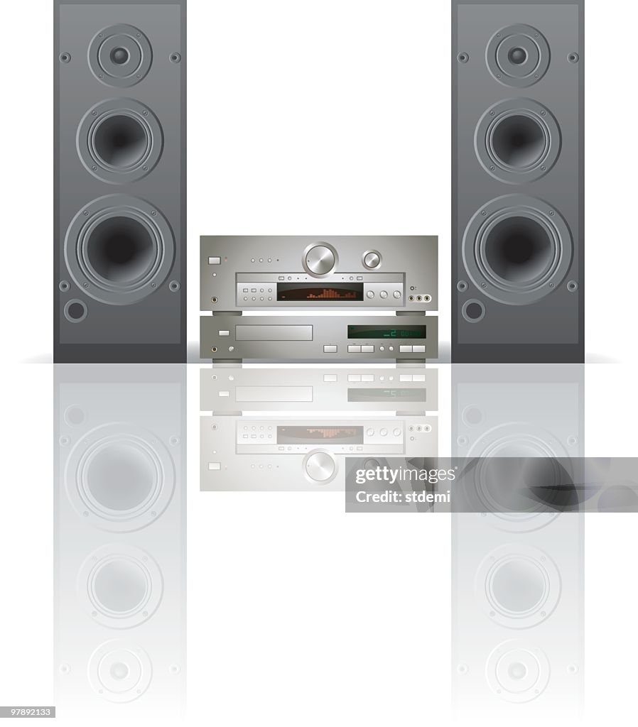 Disc Sound Systemtexture Large Sound System Against A White Background High-Res Vector Graphic ...