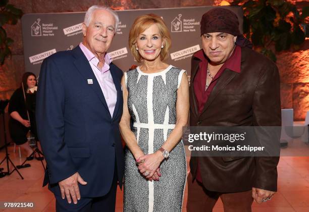 Ken Schulman, Sarah Wallace and Steven Van Zandt attend the Ronald McDonald House New York Heroes Volunteer Event on June 19, 2018 in New York City.