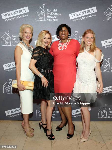 Dorinda Medley, Ramona Singer, Dr. Ruth Browne and Avery Singer attend the Ronald McDonald House New York Heroes Volunteer Event on June 19, 2018 in...