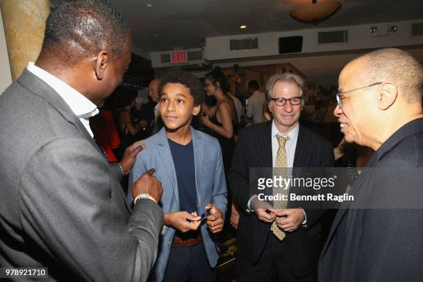 Yusef Salaam, actor Jaden Michael, Innocence Project Co-founder Barry Scheck, and ACLU Deputy Legal Director Jeffery Robinson attend the reception...