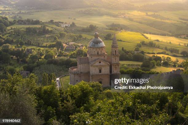 church of san biagio,montepulciano,tuscany,italy. - asciano stock-fotos und bilder