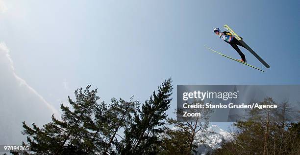 Adam Malysz of Poland takes 4rd during the FIS Ski Flying World Championships, Day 2 HS215 on March 20, 2010 in Planica, Slovenia.