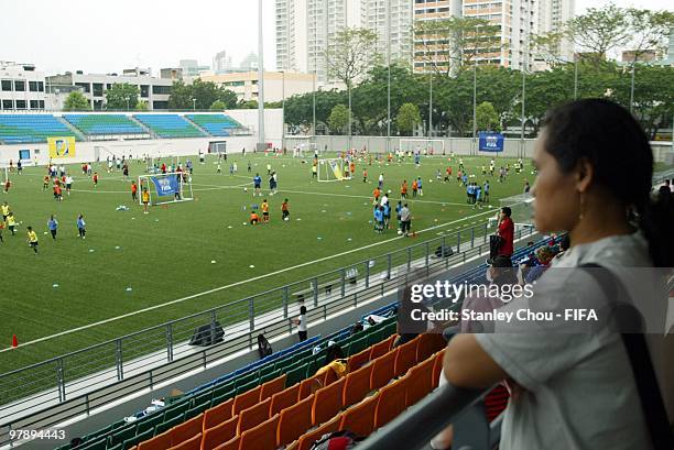 General view of the FIFA Grassroots Courses and Football Festivals held at the Jalan Besar Stadium on March 20, 2010 in Singapore