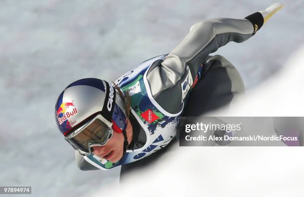 Gregor Schlierenzauer of Austria competes during the individual event of the Ski jumping World Championships on March 20, 2010 in Planica, Slovenia.