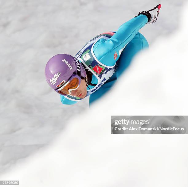 Martin Schmitt of Germany competes during the individual event of the Ski jumping World Championships on March 20, 2010 in Planica, Slovenia.