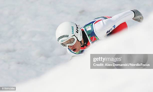 David Zauner of Austria competes during the individual event of the Ski jumping World Championships on March 20, 2010 in Planica, Slovenia.