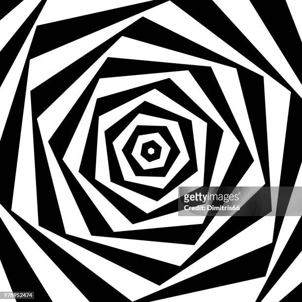 op art: twisted polygons - high contrast stock illustrations