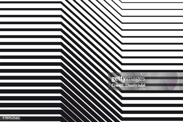 ilustrações, clipart, desenhos animados e ícones de fundo preto e branco abstrato op art - enviesado