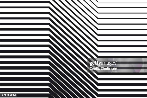 ilustrações de stock, clip art, desenhos animados e ícones de abstract black and white op art background - series