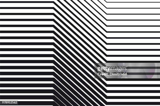 abstract black and white op art background - in a row stock illustrations