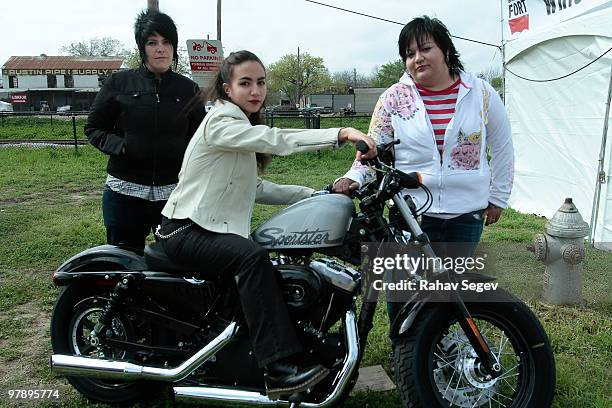 Jenn Alva, Nina Diaz and Phani Diaz of Girl in a Coma appear during SXSW on March 19, 2010 in Austin, Texas.