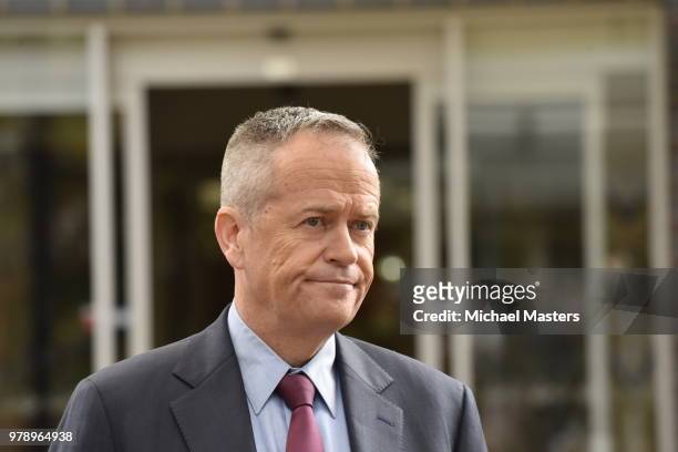 The Leader of the Opposition Bill Shorten, joined by Shadow Ministers Andrew Leigh and Julie Collins, visit the Goodwin Village aged care facility on...