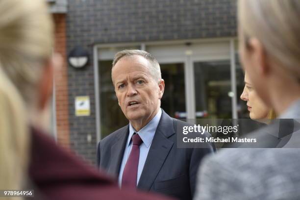 The Leader of the Opposition Bill Shorten, joined by Shadow Ministers Andrew Leigh and Julie Collins, visit the Goodwin Village aged care facility on...