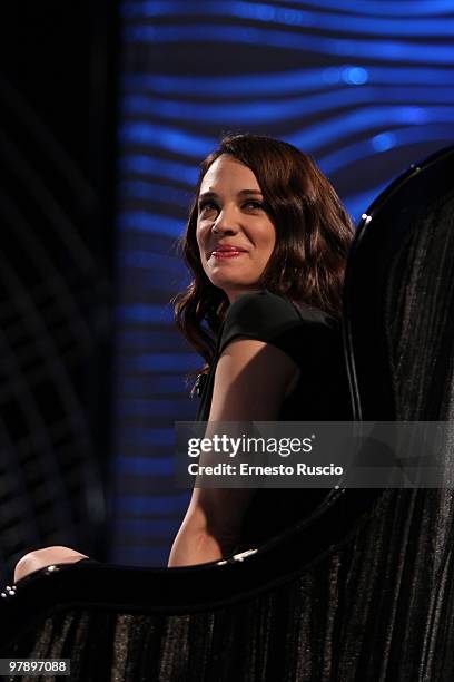 Asia Argento attends the 'Barbareschi Sciok' Italian TV Show at La7 Studios on March 19, 2010 in Rome, Italy.