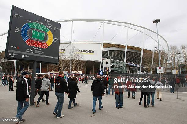 General view of Mercedes-Benz Arena is taken prior the Bundesliga match between VfB Stuttgart and Hannover 96 at Mercedes-Benz Arena on March 20,...