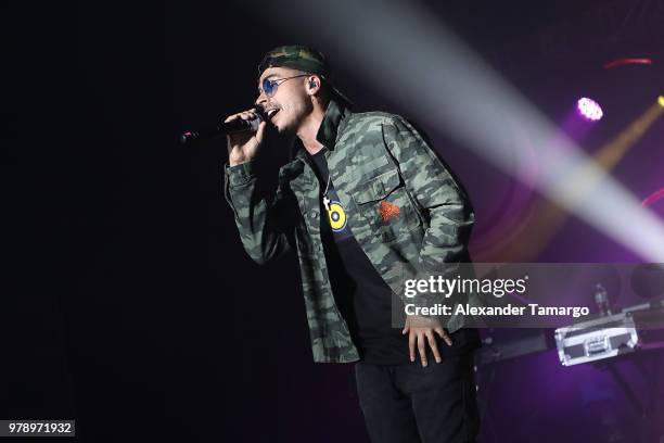 Recording artist Reykon performs live at Pandora Presents El Pulso on June 19, 2018 in Miami City.