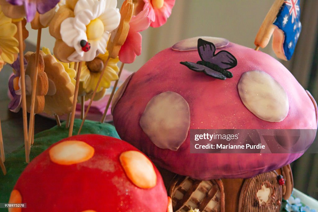 Marzipan decorations for cakes and biscuits